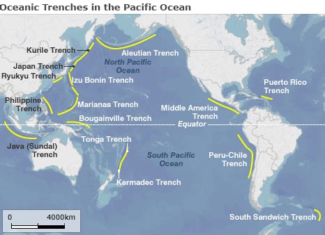 Deep Ocean Trenches Map