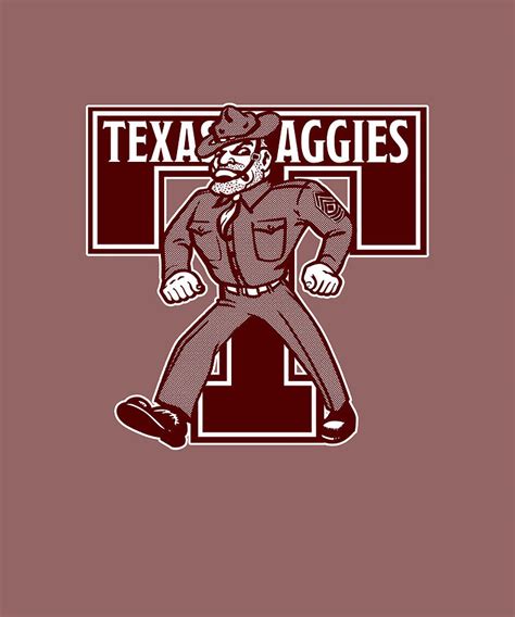 Vintage Texas Aggies Mascot Logo cool blue Painting by Mason PLC | Pixels