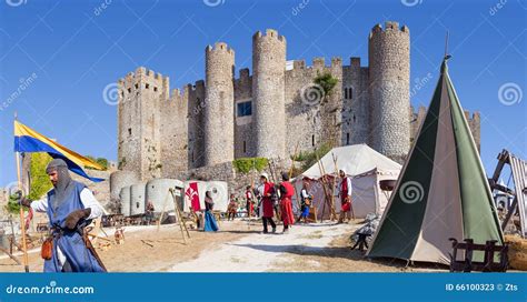 Obidos, Portugal. Obidos Castle during the Medieval Fair Reenactment. Editorial Stock Photo ...