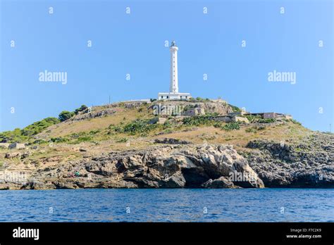 the white lighthouse of Santa Maria di Leuca, Italy Stock Photo - Alamy