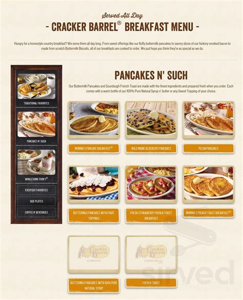 Cracker Barrel Full Menu Printable