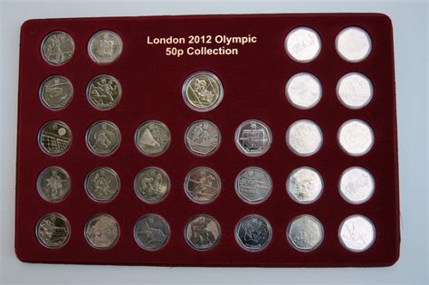 (53) LONDON TRAY 2012 COIN OLYMPIC 50P COINS COLLECTION TRAY + 30 CAPSULES | eBay