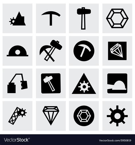 Mining icon set Royalty Free Vector Image - VectorStock