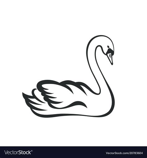 Swan silhouette Royalty Free Vector Image - VectorStock