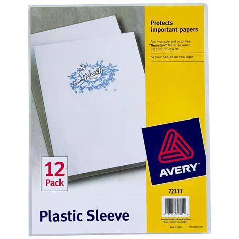 Avery Plastic Document Sleeves, 12 Clear Sleeves (72311) - Walmart.com - Walmart.com