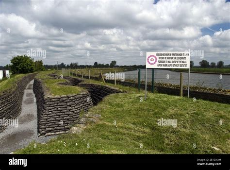 The “Trench of Death,” a preserved section of World War One military trenches along the Yser ...