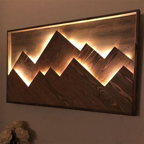 Mountain Wall Art Light Up - Etsy Italia | Wall lamps diy, Led wall art, Wall design