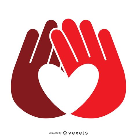 Heart Hands Label Logo Template Vector Download