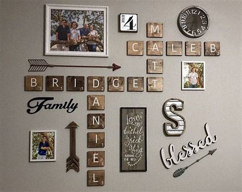 Personalized Wooden Scrabble Family Name Tiles Wall Decor connected or ...
