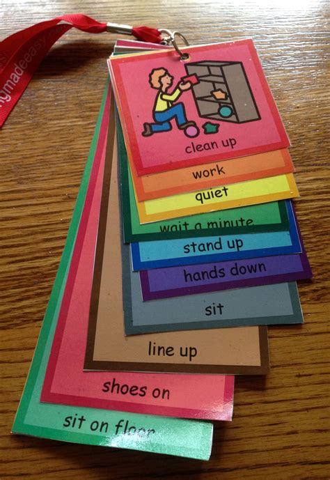 Lanyard Free Printable Visual Cue Cards For Autism