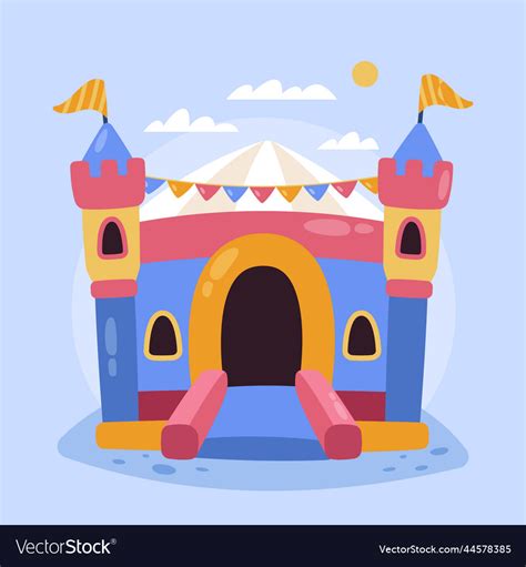 Flat design bounce house Royalty Free Vector Image