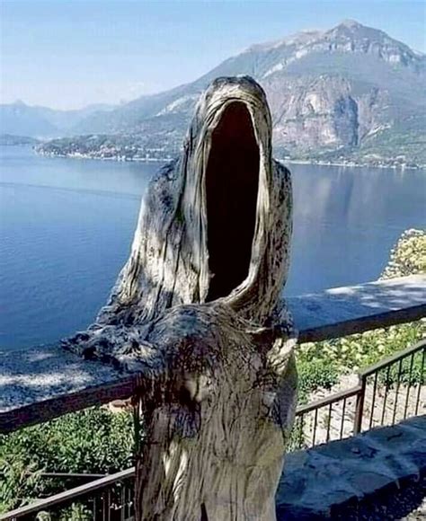 Ghost sculpture in the Castle of Vezio in Lake Como, Italy | Tree, Lake ...