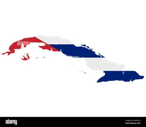 Flag in map of Cuba Stock Photo - Alamy