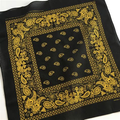 Black & Yellow Floral Paisley Bandana – BandanaLove