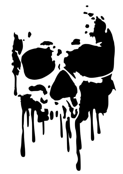 High Detail Dripping Skull Airbrush Stencil - Free UK Postage | Skull stencil, Skull silhouette ...