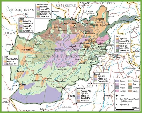 Ethno-linguistic map of Afghanistan - Ontheworldmap.com