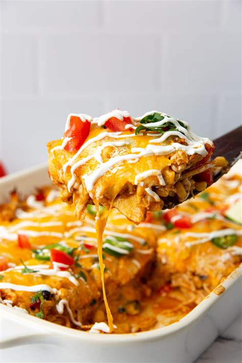 Chicken Enchilada Casserole - The Cooking Jar