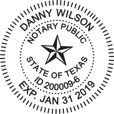 Amazon.com : Round Notary Stamp for State of Texas- Self Inking Stamp ...