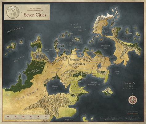 Malazan Book of the Fallen: Seven Cities v2 by Joshua Butler [1920x1636] : r/MapPorn | Fantasy ...