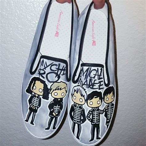 Hand painted American Eagle slip ons. MCR design. | American eagle, Me ...