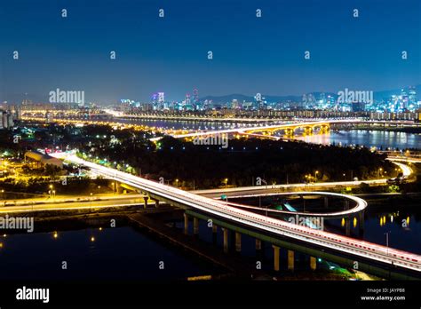 Seoul skyline at night Stock Photo - Alamy