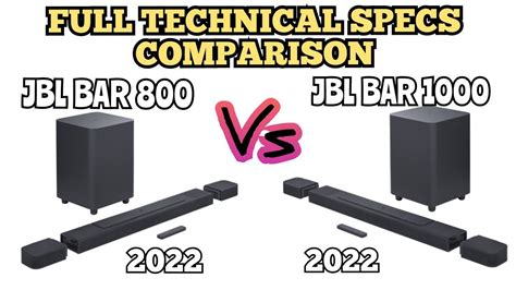 JBL Bar 800 vs. JBL Bar 1000 Dolby Atmos Soundbar | Full Specs ...