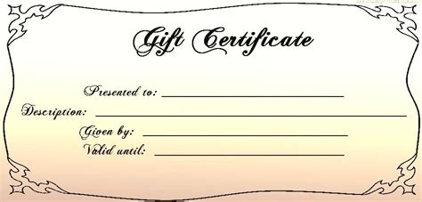 Blank Gift Certificates Templates Free Gift Certificate Template Word, Free Printable Gift ...