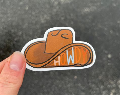 Howdy Cowboy Hat Sticker Cowboy Hat Sticker Nashville | Etsy