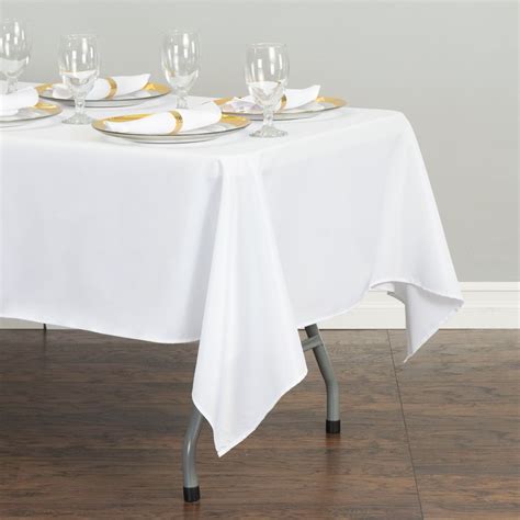 60 x 102 in. Rectangular Polyester Tablecloth White | Rectangle tablecloth, Table cloth, Table ...