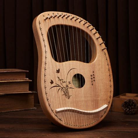 Classy 16-String Lyre Harp with Metal Strings, Tuning Wrench, Spared S – GizModern