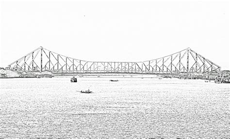 Stock Pictures: Howrah Bridge of Kolkata Photographs and Sketch
