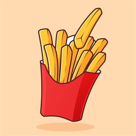 Premium Vector | Cute simple french fries vector illustration