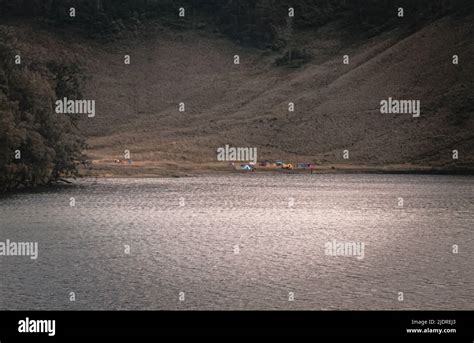 Amazing Ranu Kumbolo Lake in Mount Semeru, Indonesia Stock Photo - Alamy