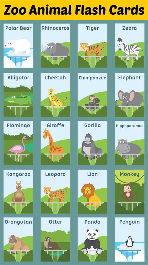 free printable zoo animal flash cards download them in pdf format at ...