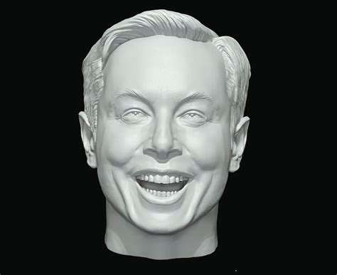 Elon Musk Laughing Meme Head Portrait 3D Printed Figure 2021 Man of the Year - Etsy