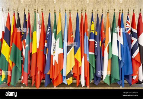 World flags om poles Stock Photo - Alamy