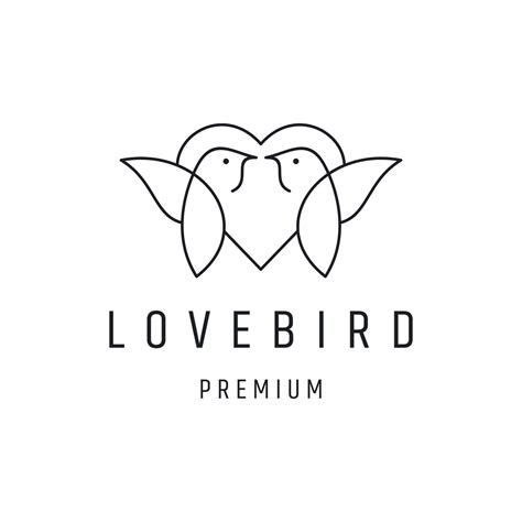 Love Bird logo linear style icon on white backround 8552688 Vector Art at Vecteezy