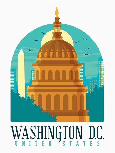 "Washington DC United States" Classic T-Shirt for Sale by Blacklasch | Washington dc poster ...