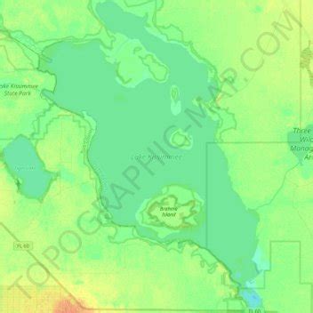 Lake Kissimmee topographic map, elevation, relief