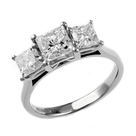 3 Stone Princess Cut Engagement Rings - Engagement Rings