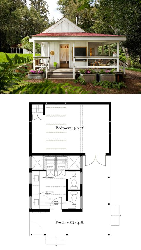 Farmhouse Style House Plan - 1 Beds 1 Baths 388 Sq/Ft Plan #889-3 ...