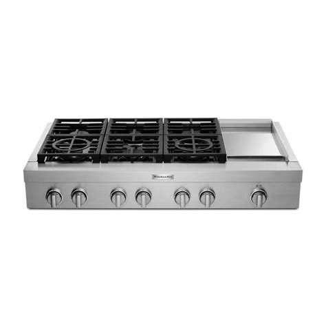 KitchenAid 48-in 6 Burners Stainless Steel Gas Cooktop in the Gas ...