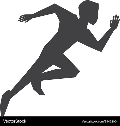 Person running silhouette Royalty Free Vector Image