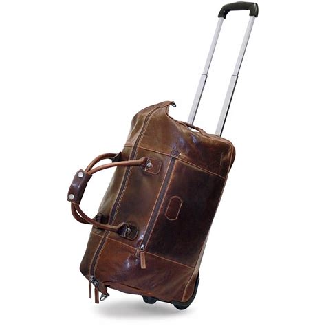 Jack Georges Voyager Leather Wheeled Duffle Bag #7520