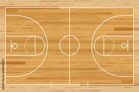 Basketball court floor with line on wood texture background. Vector ...