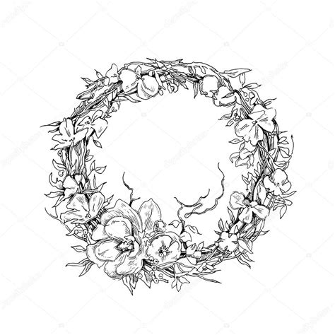 Flower Wreath Drawing at GetDrawings | Free download