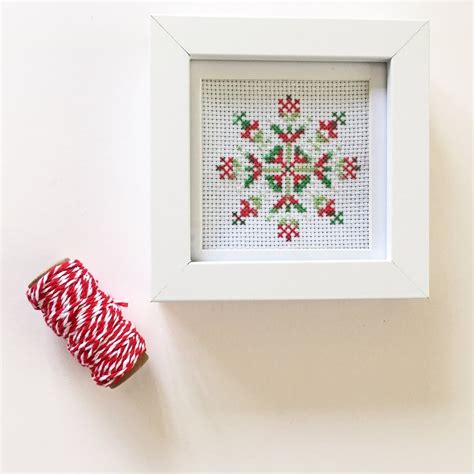 Snowflake Cross Stitch Kit Mini Snowflake Cross Stitch - Etsy