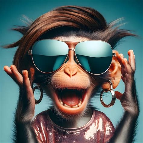 Premium Photo | Funny monkey wearing glasses