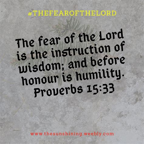 The Fear of the Lord - 15 verses from proverbs - The SunShining