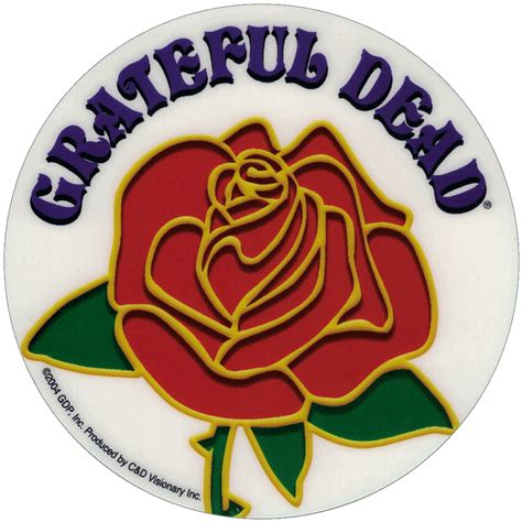 Grateful Dead Logo with Rose (on clear) - Bumper Sticker / Decal - Peace Resource Project